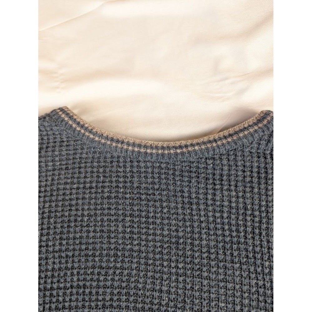 Vintage Eddie Bauer Sweater Men's XXL Blue Fisherman Chunky Knit Made in USA 90s - Picture 3 of 9